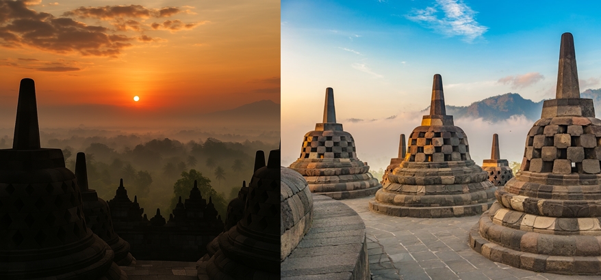 Warna-Warni Pagi di Borobudur, Surga Bagi Pecinta Fotografi